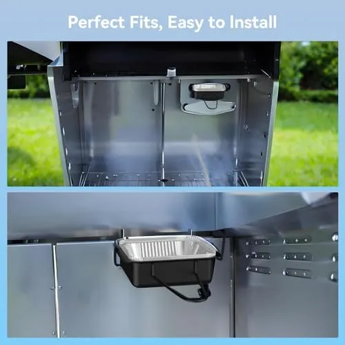 Grease Cup Drip Pan for Nexgrill 720-0830H 720-0830D 720-0896, Grease Tray Replacement Grill Catcher Drip Pan Box for 720-0882A 720-0888S 720-0898 for Cuisinart CGG-7400, 15pack Aluminum Foil Liner