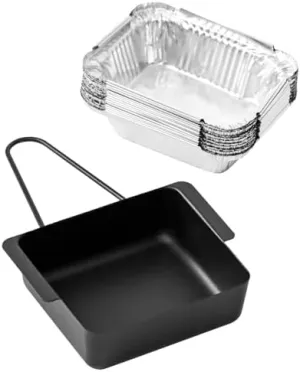 Grease Cup Drip Pan for Nexgrill 720-0830H 720-0830D 720-0896, Grease Tray Replacement Grill Catcher Drip Pan Box for 720-0882A 720-0888S 720-0898 for Cuisinart CGG-7400, 15pack Aluminum Foil Liner