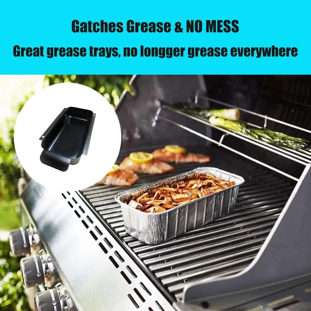 Grease Pan Replacement Charbroil 9328812P06 Metal Disposable Grill Grease Cup Holder, Char Broil Grease Pan G416-0015-W1 Drips pan (Black Holder)