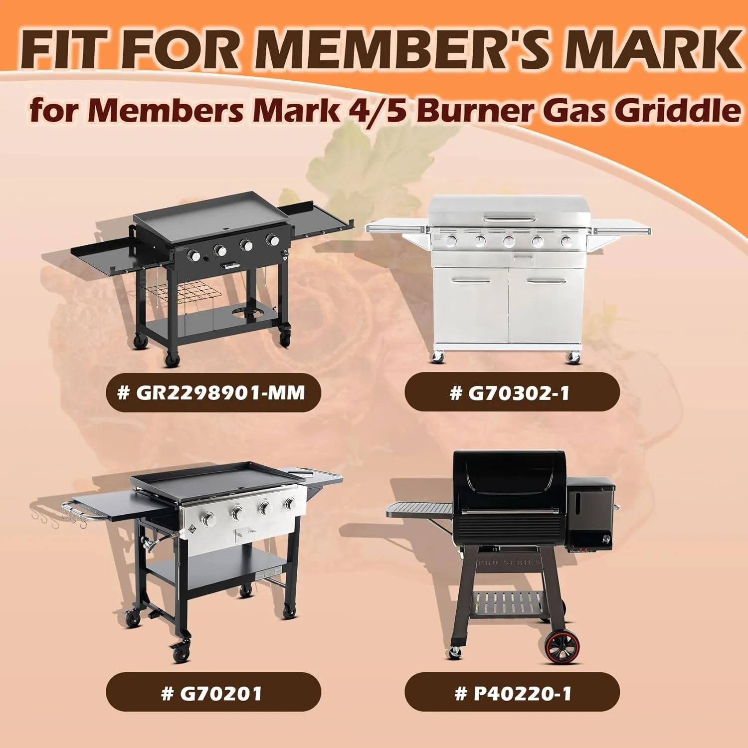 Grease Tray Liner for Members Mark 4-Burner & Pro-Series 5-Burner Flat Top Gas Griddle Drip Pan Accessories, Disposable Grease Container for SAMS Club 36" Griddle Aluminum Foil Liner, 20 Pack