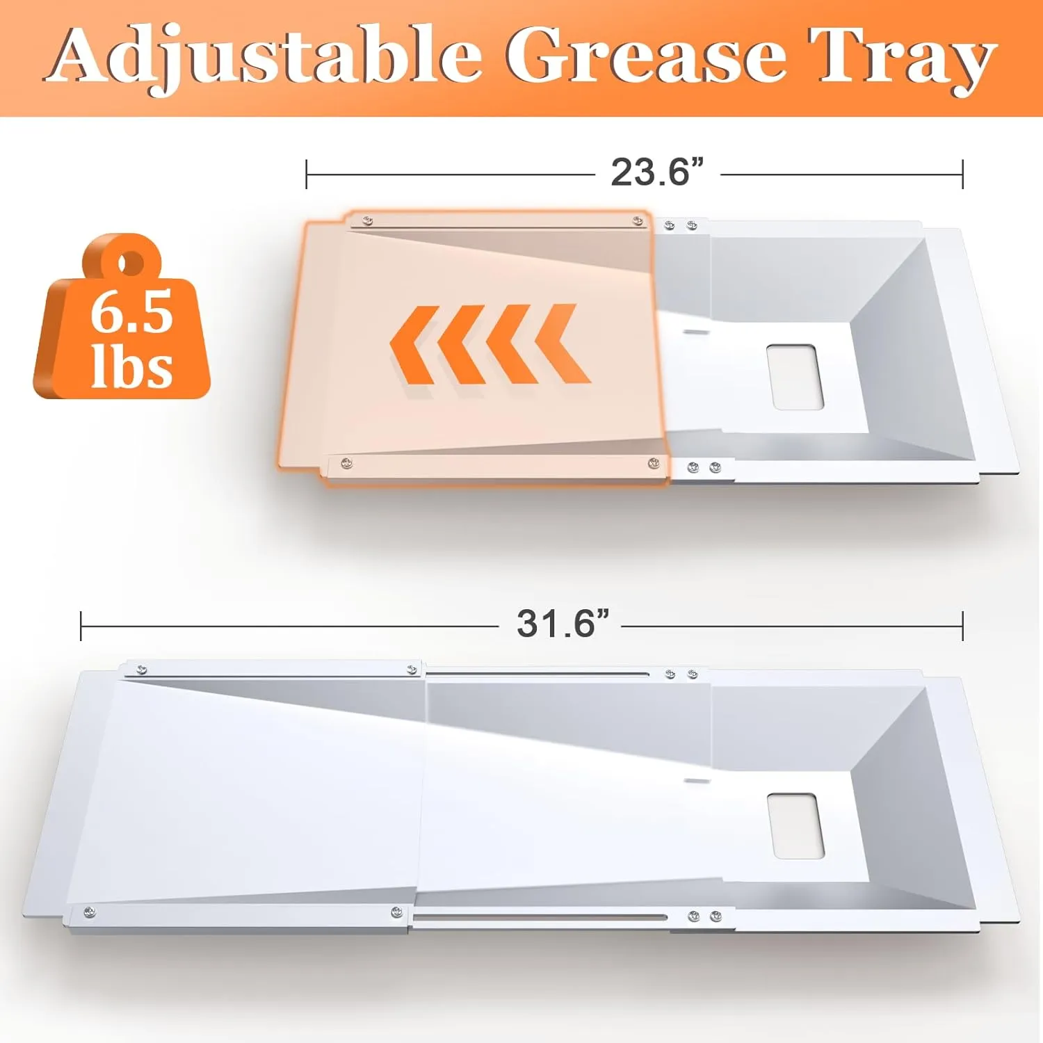Grease Tray with Catch Pan Adjustable Universal Drip Pan for Dyna Glo, Nexgrill, Expert Grill, Kenmore, BHG & Expert 3/4/5 Burner Gas Grill for Dyna glo Grill Replacement Parts
