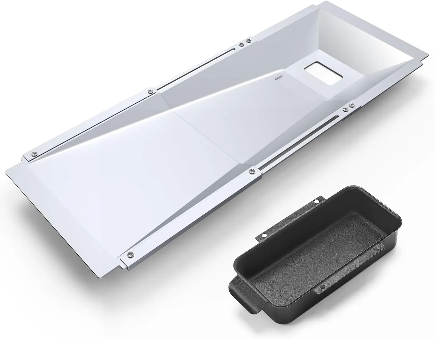 Grease Tray with Catch Pan Adjustable Universal Drip Pan for Dyna Glo, Nexgrill, Expert Grill, Kenmore, BHG & Expert 3/4/5 Burner Gas Grill for Dyna glo Grill Replacement Parts