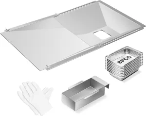 Grease Tray with Catch Pan and Foil Liner, Adjustable Drip Pan for 3/4/5 Gas Grill Models from Dyna Glo, Nexgrill, Expert Grill, Kenmore, Charbroil, BHG and More Grill Replacement Parts.