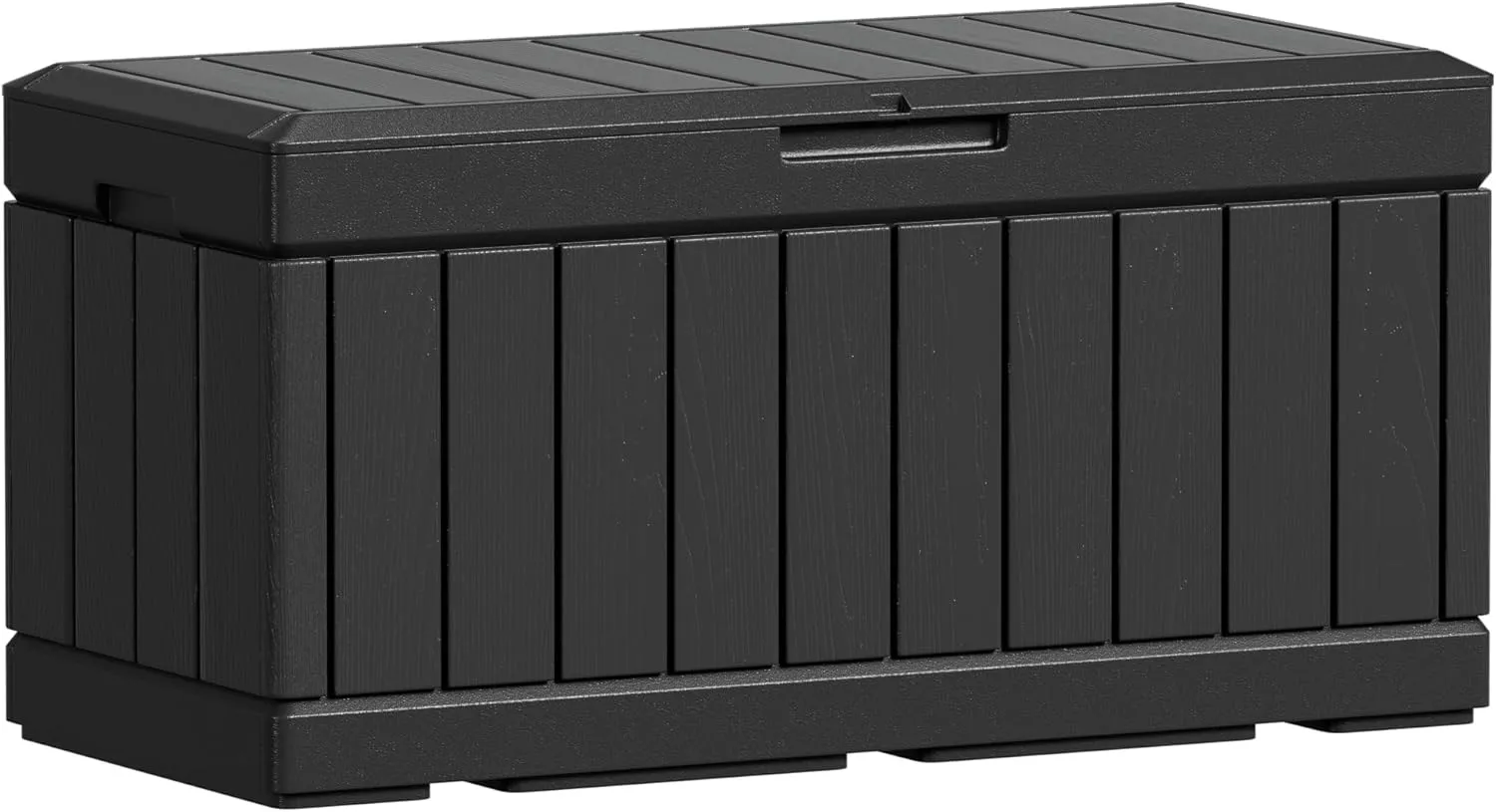 Greesum 82 Gallon Resin Deck Box Large Outdoor Storage for Patio Furniture, Garden Tools, Pool Supplies, Weatherproof and UV Resistant, Lockable, Black