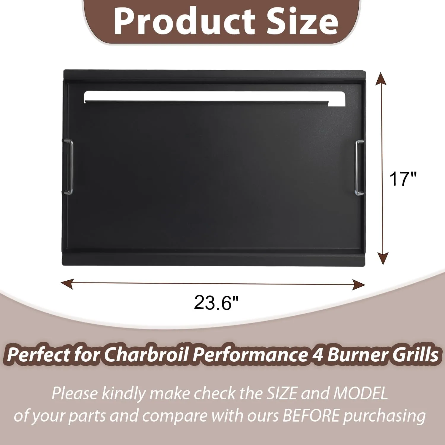 Griddle Insert for Charbroil Performance Gas Grill 4 Burner, Flat Top Griddle for Char-broil 463354021 463365021 463365522 463366022 Replacement Parts for G426-0004-W1 G426-0005-W1 Grates