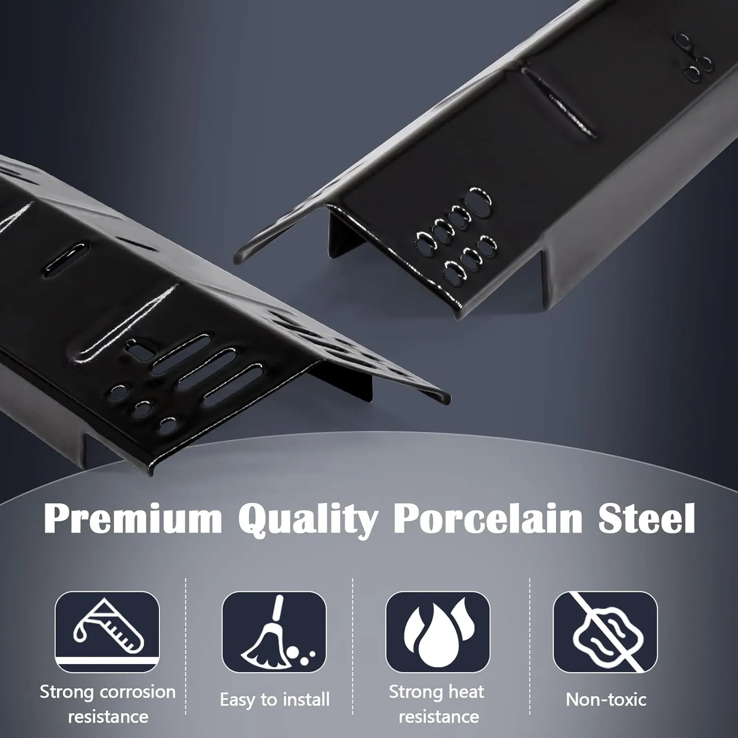 Grill Grease Tray Replacement Parts for Dyna Glo DGH474CRP, DGH450CRP, DGH483CRP, DGH485CRP, Adjustable 24''-30'' Gas Grill Drip Pan, Heat Plate Shield and Burners for Dyna Glo Grill Replacement Parts