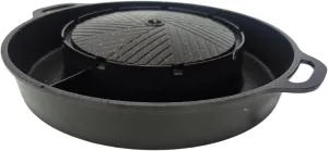 Grill Pan 2 in 1 Korean BBQ Grill Barbecue Griddle Barbecue Meat Tray Hot Pot BBQ Stoves for Travel Home Family Indoor Outdoor, M
