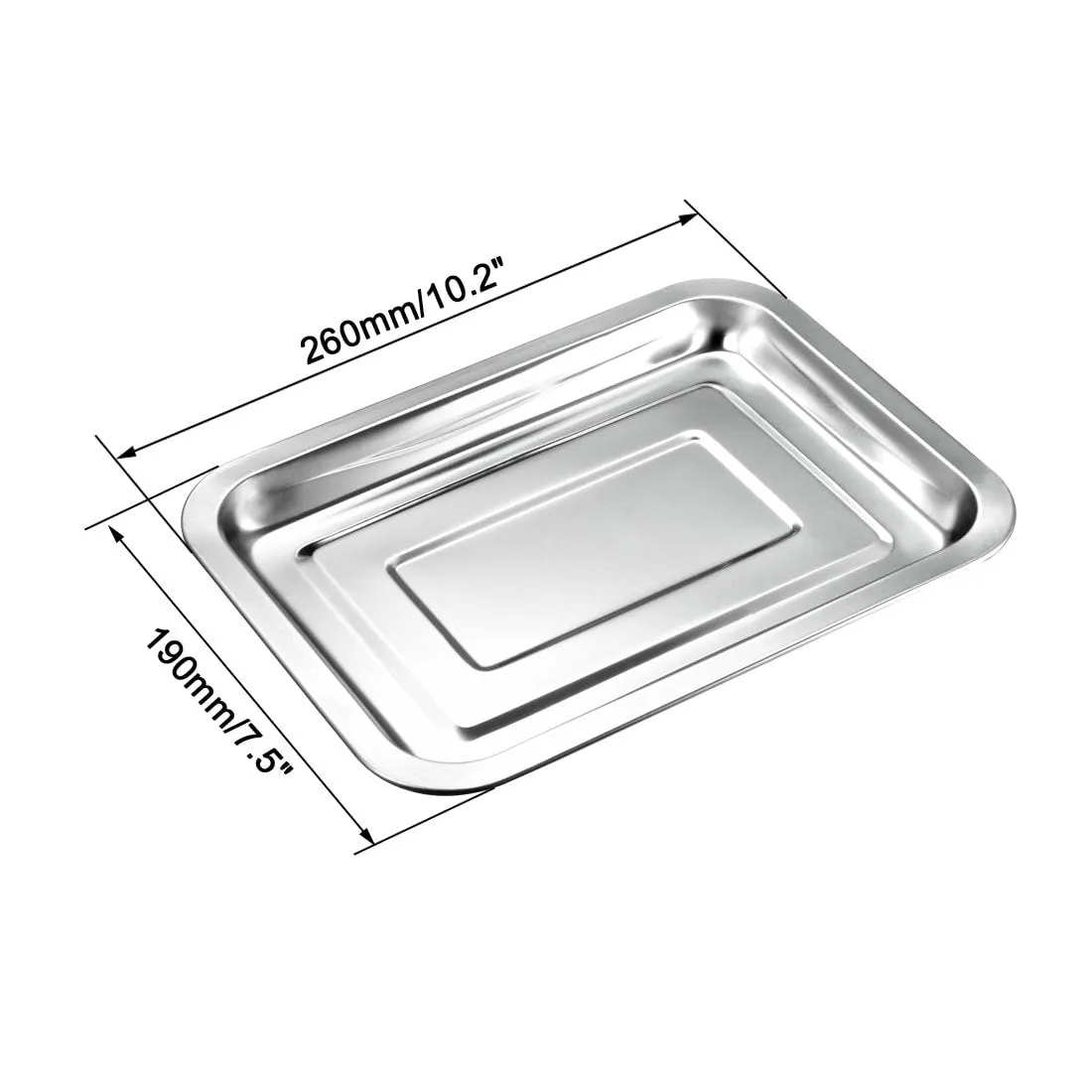 Grill Pan Stainless Steel Tray Hotel Tableware Rectangular Barbecue Grilling Plate Part