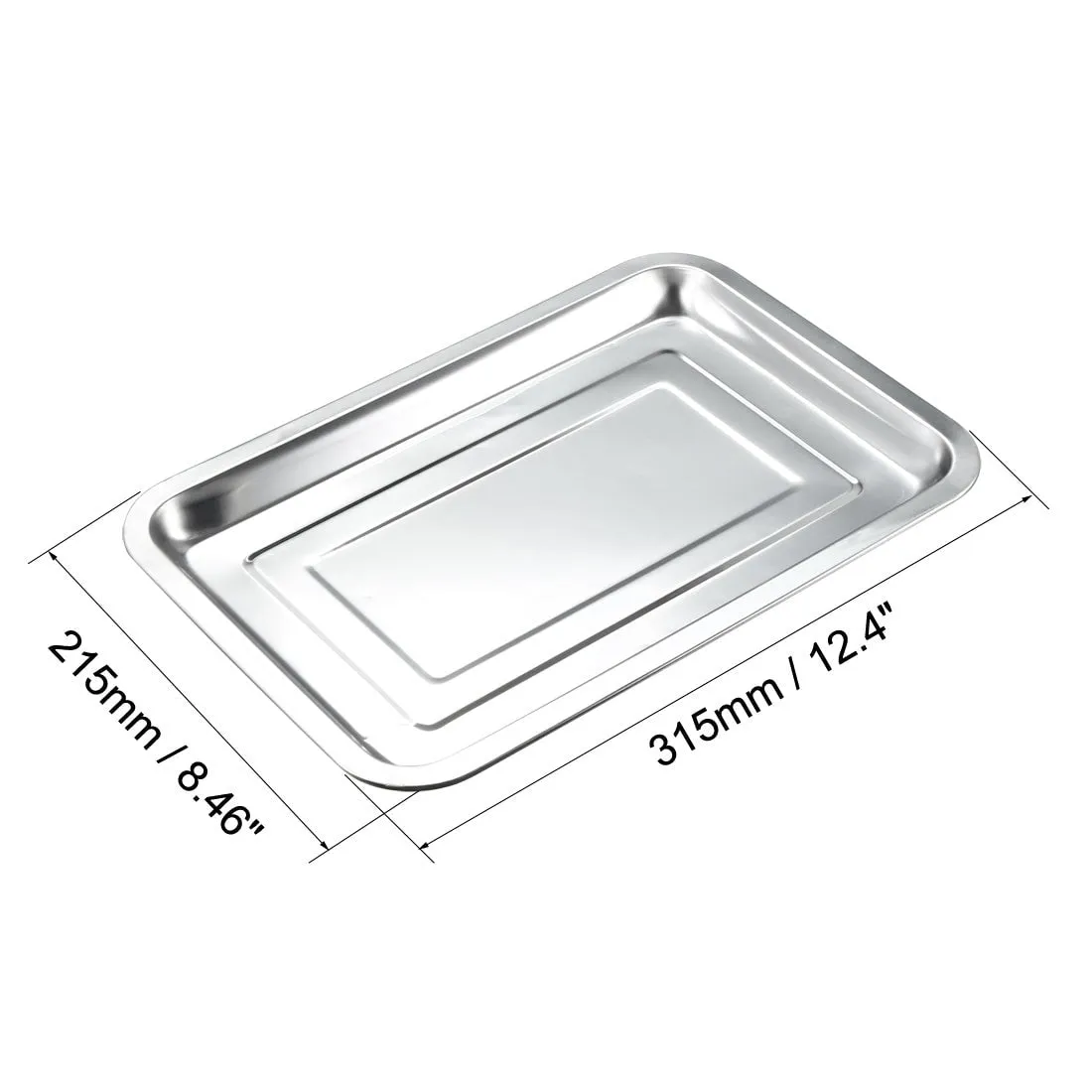 Grill Pan Stainless Steel Tray Hotel Tableware Rectangular Barbecue Grilling Plate Part