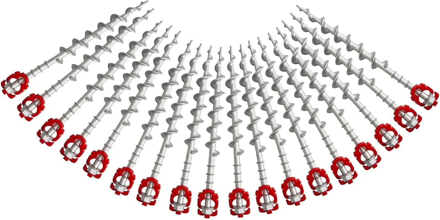 Ground Anchors Aluminum Tent Stakes Heavy Duty Tent Anchors for Swing Set Anchors Screw in kit for Securing Animals,Tents, Canopies, Sheds,Amusement Facilities,Swing Sets Outdoor-18 Packs
