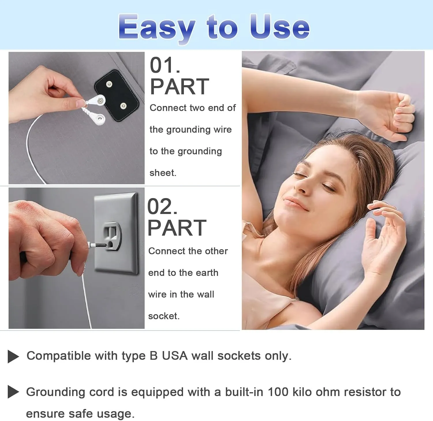 Grounding Sheets for Bed Queen Earthing Fitted Sheet 10% Silver & 90% Organic Cotton Conductive Bed Sheets Kit Earth Connected for Pain Relief Sleep Therapy with Grounding Cord (60"X 80"X 15" Gray)