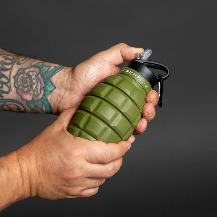 Grunt Style Military Green Hydro Blast: Collapsible Bottle