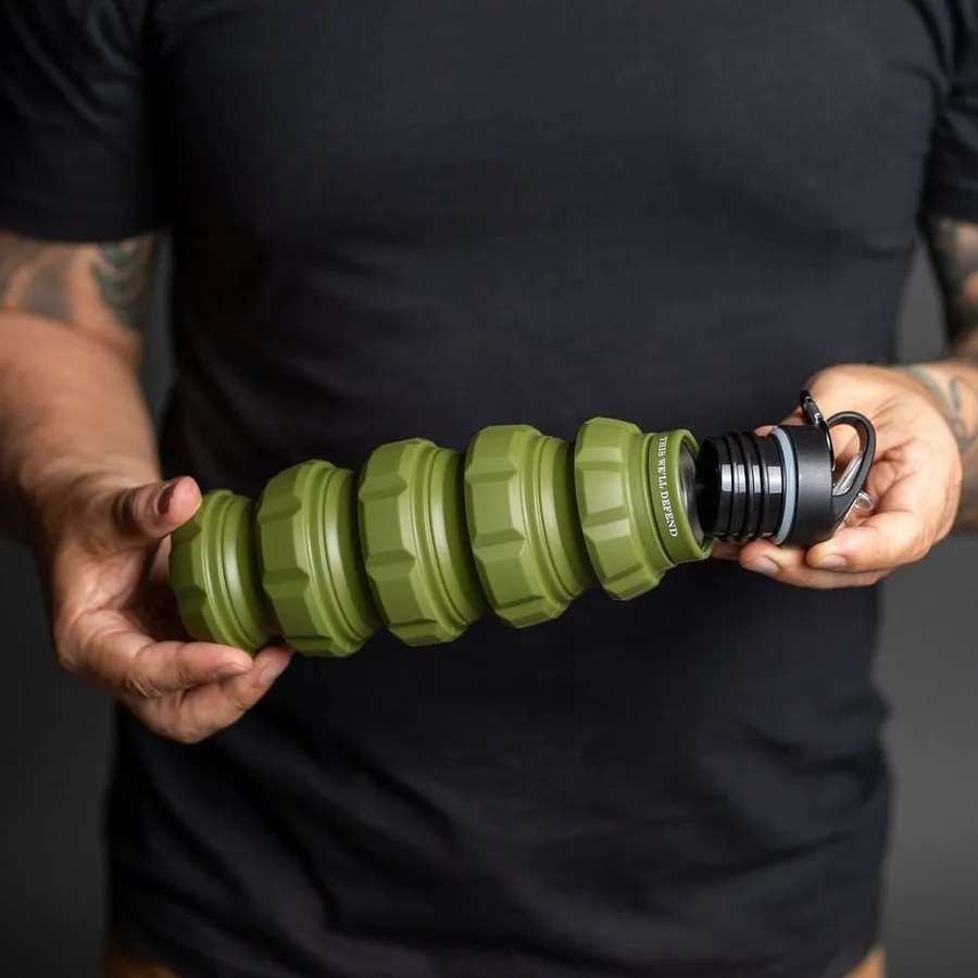 Grunt Style Military Green Hydro Blast: Collapsible Bottle