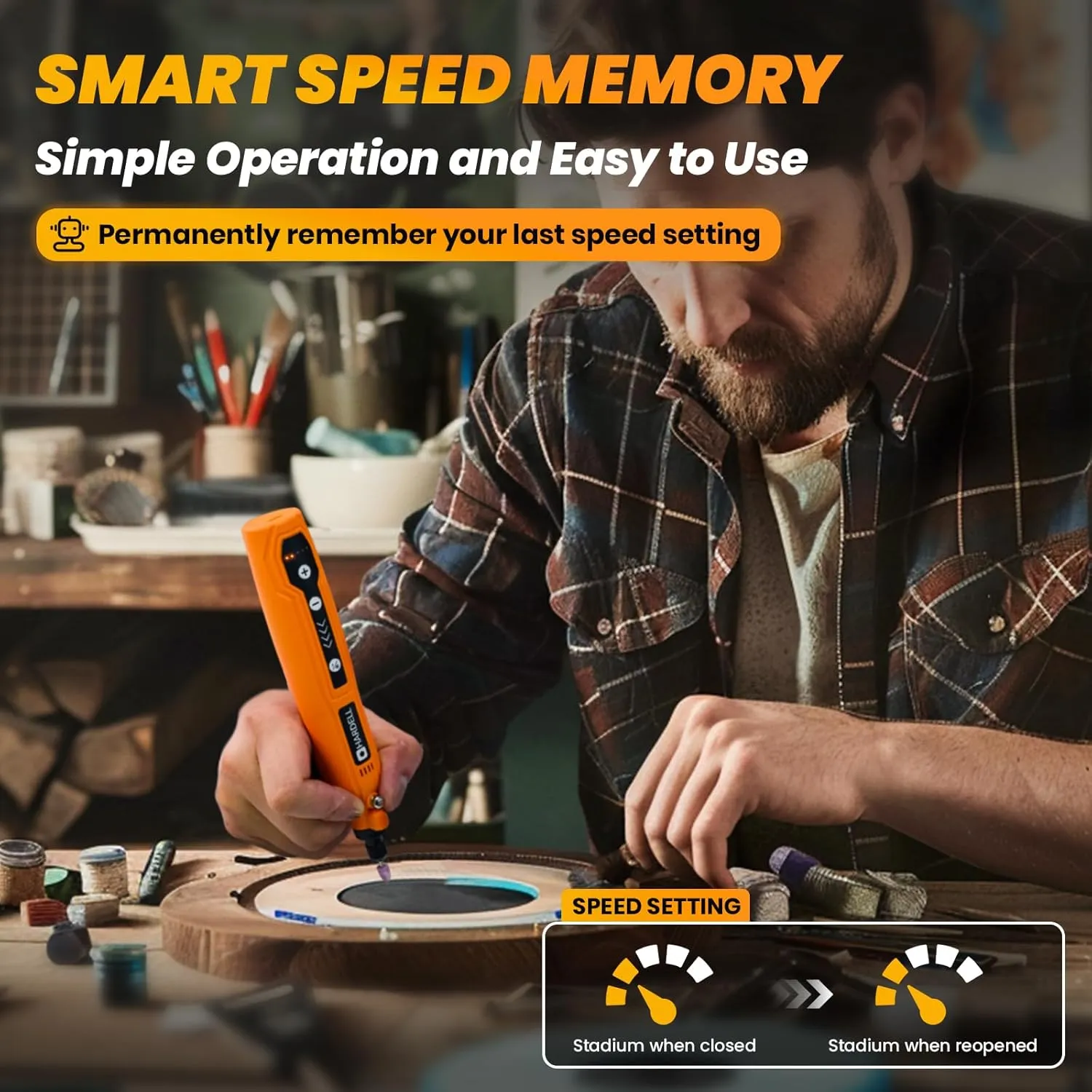 HARDELL Mini Cordless Rotary Tool Kit, 5-Speed and USB Charging with 61 Accessories, Multi-Purpose 3.7V Power Rotary Tool for Sanding, Polishing, Drilling, Etching, Engraving, DIY Crafts