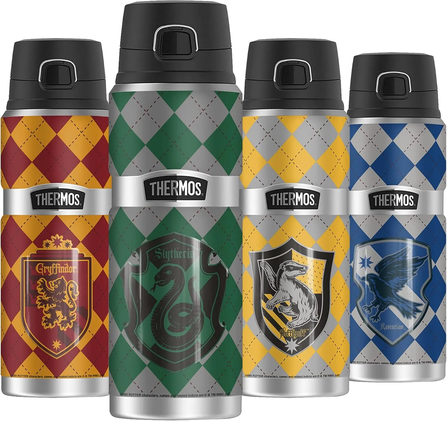 Harry Potter Slytherin Plaid Sigil, THERMOS STAINLESS KING Stainless Steel Drink Bottle, Vacuum insulated & Double Wall, 24oz
