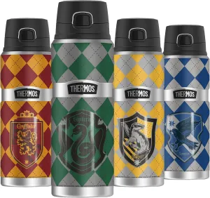 Harry Potter Slytherin Plaid Sigil, THERMOS STAINLESS KING Stainless Steel Drink Bottle, Vacuum insulated & Double Wall, 24oz