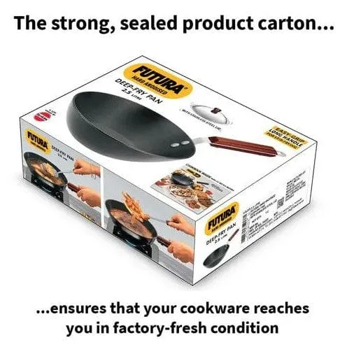 Hawkins Futura Deep Fry Pan Flat Bottom Wok with Lid 2.5L 26cm Diameter (ADL25S)