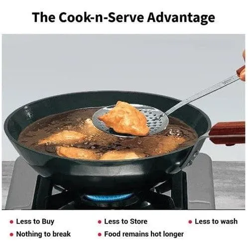 Hawkins Futura Deep Fry Pan Flat Bottom Wok with Lid 2.5L 26cm Diameter (ADL25S)