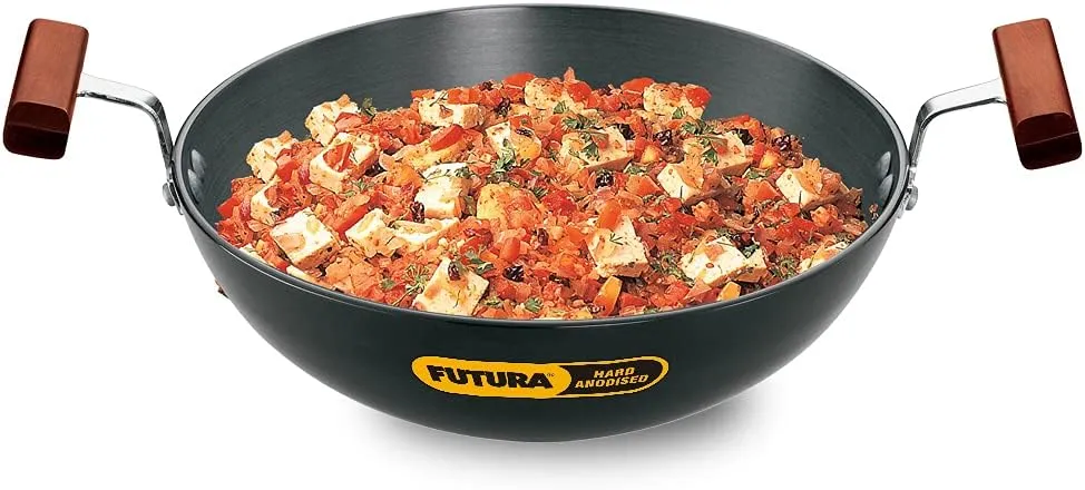 Hawkins Futura Hard Anodised Round Bottom Deep-Fry Pan(22cm/1.5 Litres)