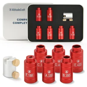 Headspace Gauge Comparator Kit with 6 Bushings, Reloading Supplies and Equipment, Ammo Reloading Tool, Compatible for Most Bottlenecks Cases for A330, B350, C375, D400, E420 and F188