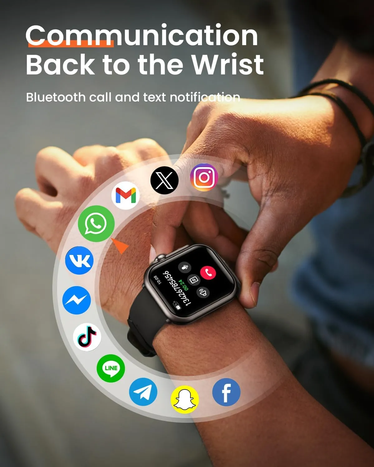 Health Fitness Trackers for Women Men: 100 Day Battery Life Activity Tracker with Answer/Make Call Blood Pressure SpO2 Sleep Heart Rate Monitor 120  Sports Modes 5ATM Smart Watch for iPhone Black Gift
