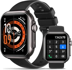 Health Fitness Trackers for Women Men: 100 Day Battery Life Activity Tracker with Answer/Make Call Blood Pressure SpO2 Sleep Heart Rate Monitor 120  Sports Modes 5ATM Smart Watch for iPhone Black Gift
