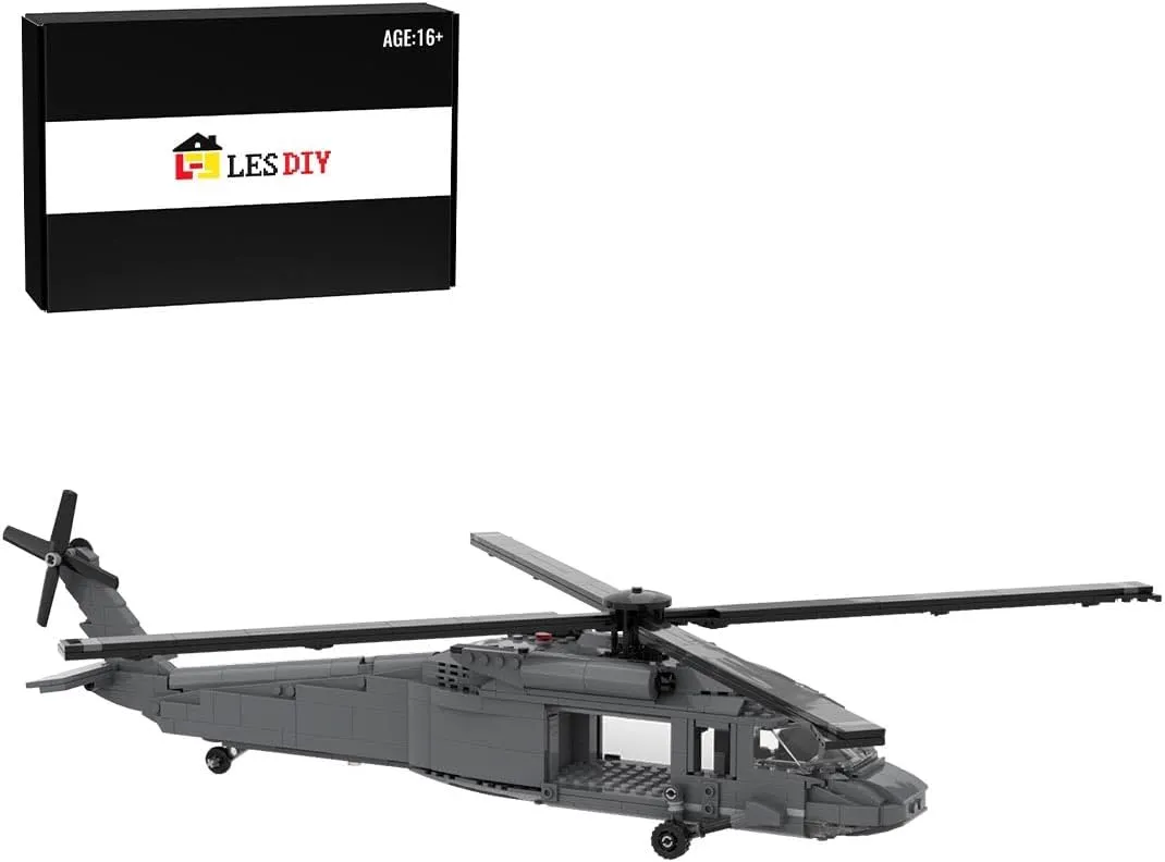 Helicopter Building Kit for Adults - Sikorsky UH-60 Black Hawk Helicopter Model Kits, Military Airplane Building Blocks, Military Aircraft Building Bricks (MOC-29506/ 810PCS)
