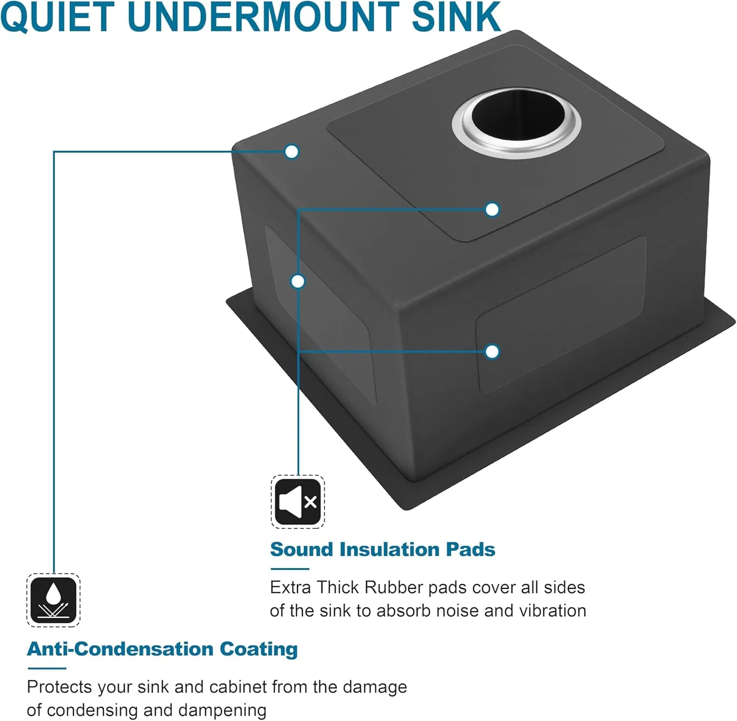 Herogo 15×17 Inch Undermount Kitchen Sink with Faucet Combo, Small Stainless Steel Deep Single Bowl Utility Sink for Rv Bar Outdoor Farmhouse Laundry Room with Brushed Nickel Kitchen Faucet