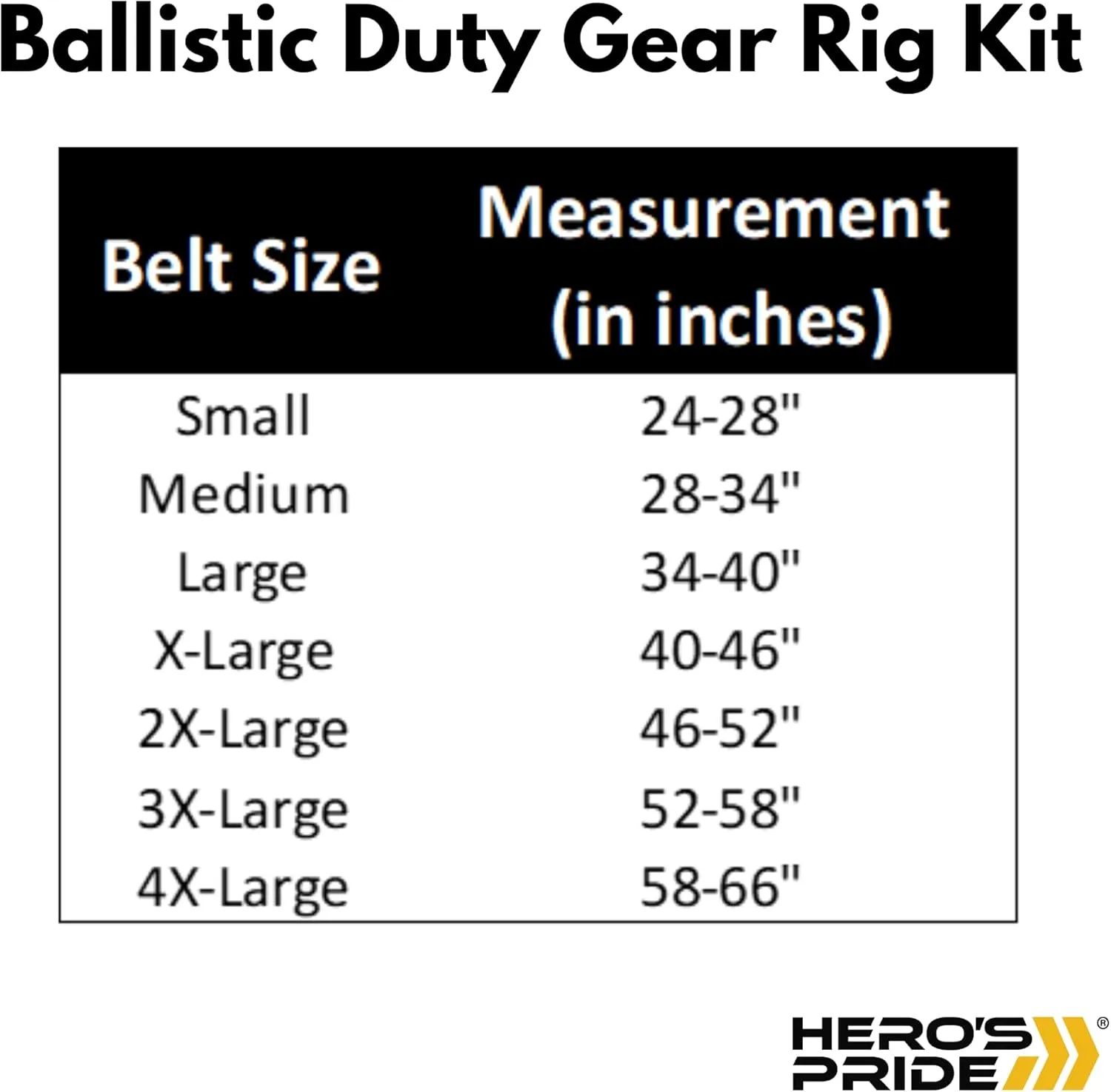 Hero's Pride Ballistic Duty Gear Rig Kit Box | 7-in-1 Security Utility Belt for Law Enforcement, Security Guards | Medium (28-34")