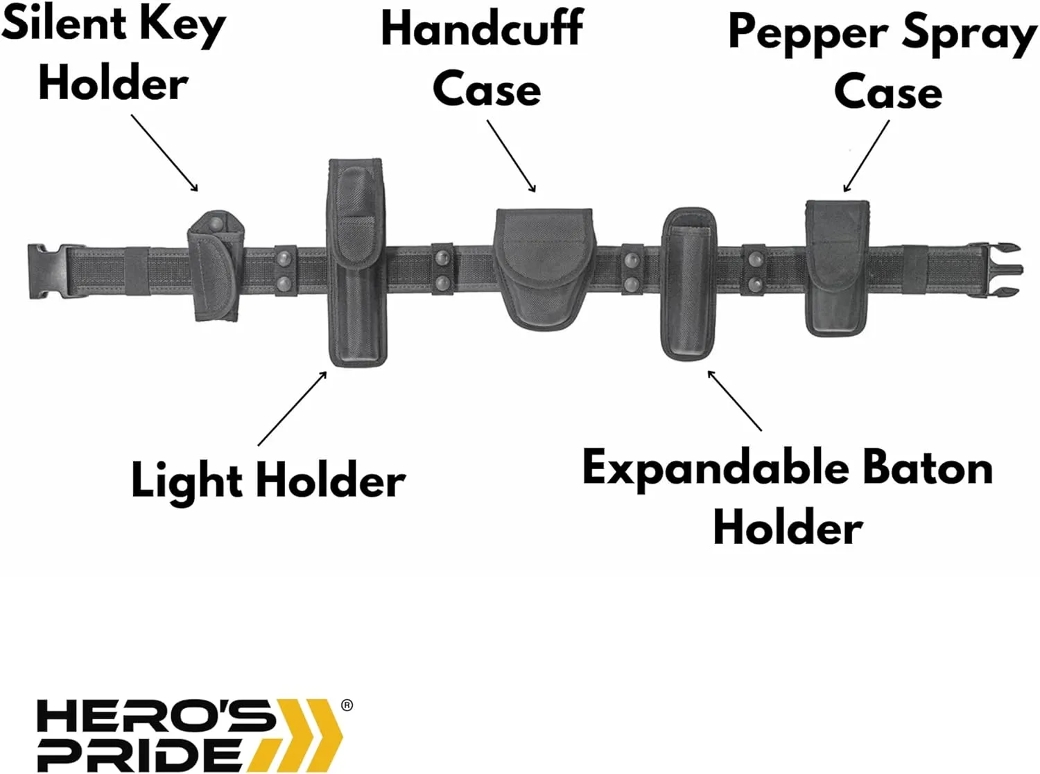 Hero's Pride Ballistic Duty Gear Rig Kit Box | 7-in-1 Security Utility Belt for Law Enforcement, Security Guards | Medium (28-34")