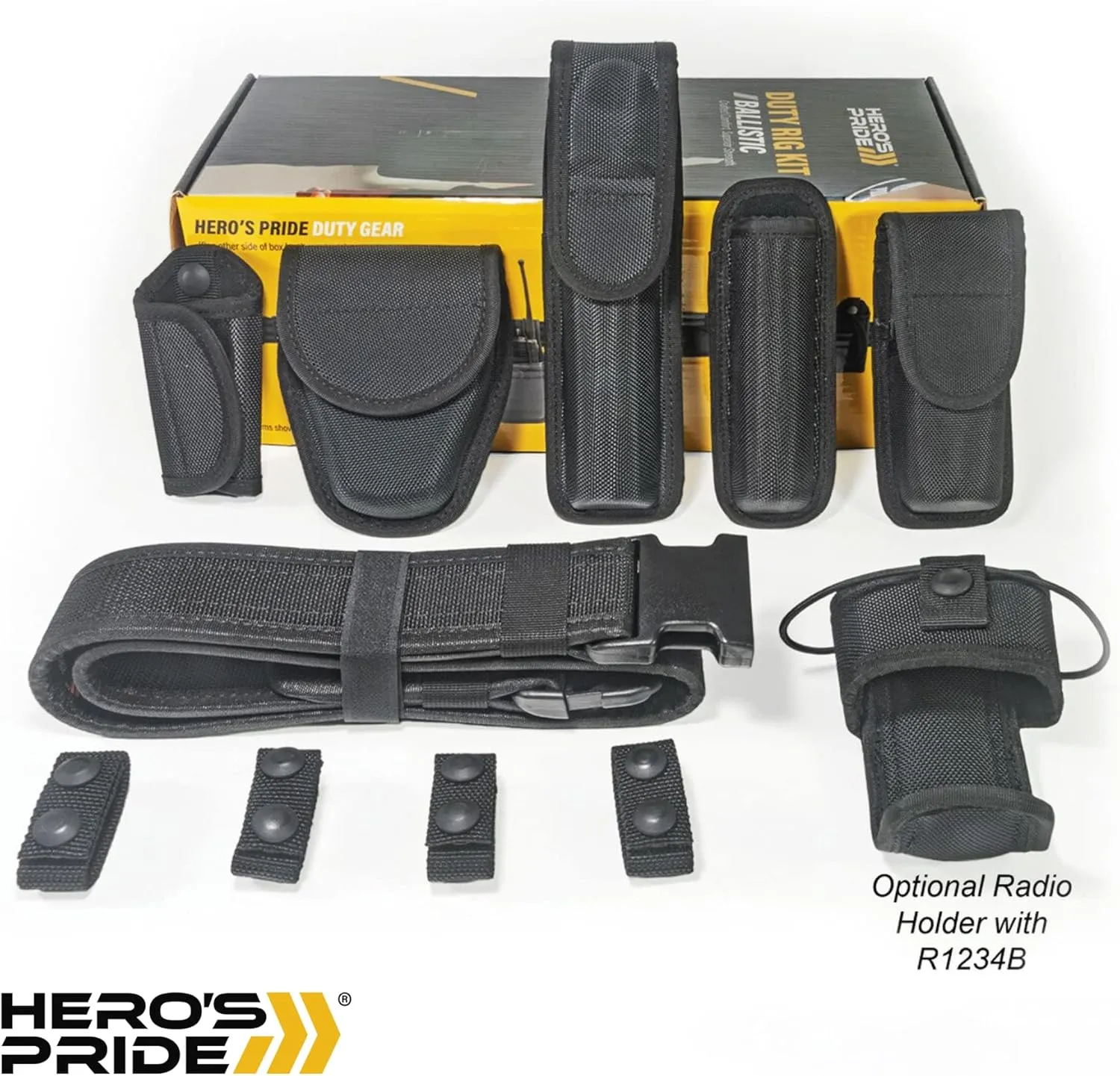 Hero's Pride Ballistic Duty Gear Rig Kit Box | 7-in-1 Security Utility Belt for Law Enforcement, Security Guards | Medium (28-34")