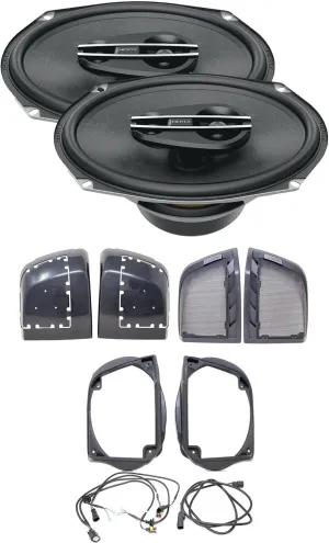 Hertz CX 690 6X9 300 W Coaxial Speakers with HD14H Motorcycle Lid Kit with Wires