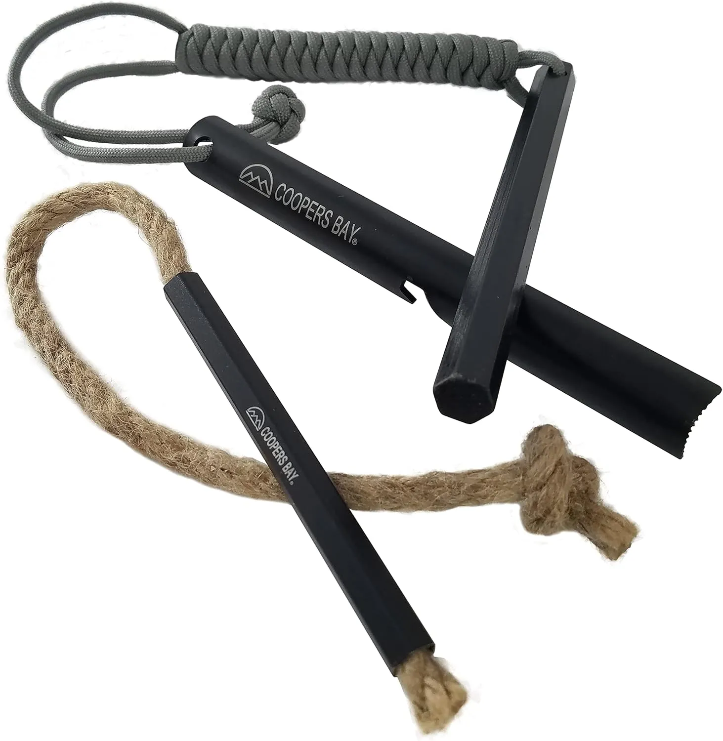 Hexalite Ferro Rod and FireWick Tinder Kit | X-Large 1/2" x 6" Long Hex Ferro Rod | Includes Tinder FireWick | Complete Fire Starter Survival Tool Package for Your Gear Bag