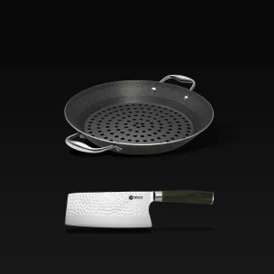 HexClad BBQ Grill Pan   Meat Cleaver Bundle