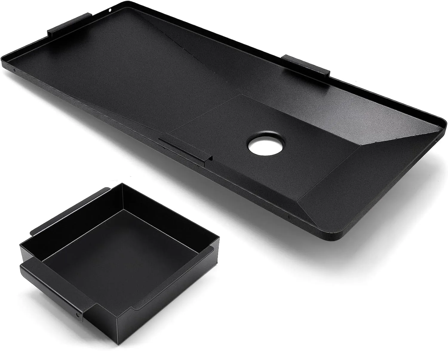 Hiorucet Grease Tray for Char Griller 5050, 5650, 5072, Texas Trio, 3070 Replacement Parts, Porcelain Enameled Steel 200163 Grill Drip Pan with Catch Pan for Chargriller Accessories.