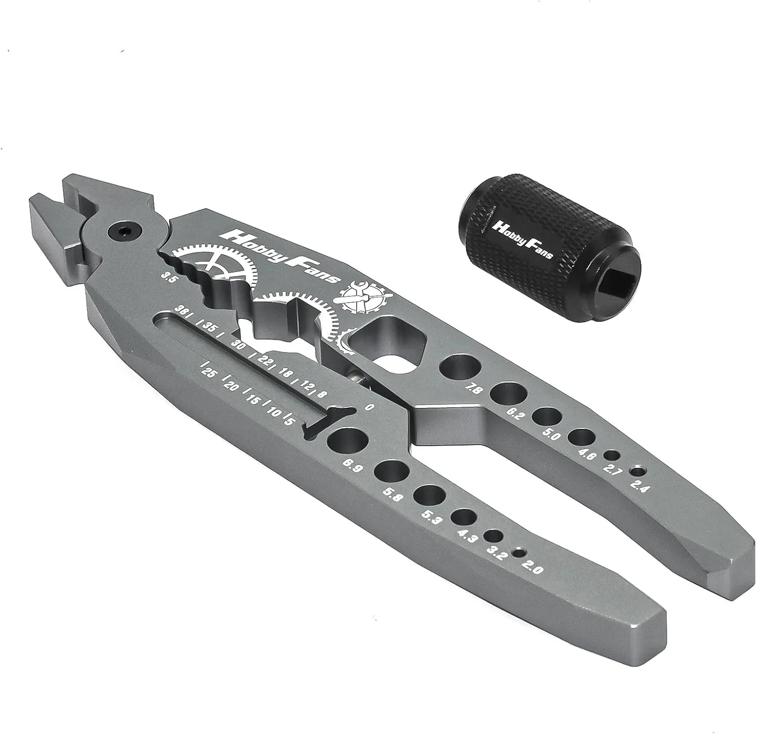 Hobby Fans Metal Shock Absorber Pliers Rod Ball Clamp & Ball Joint Wrench Multi-Function RC Tool Combo Set for 1/8 1/10 RC Car, Titanium