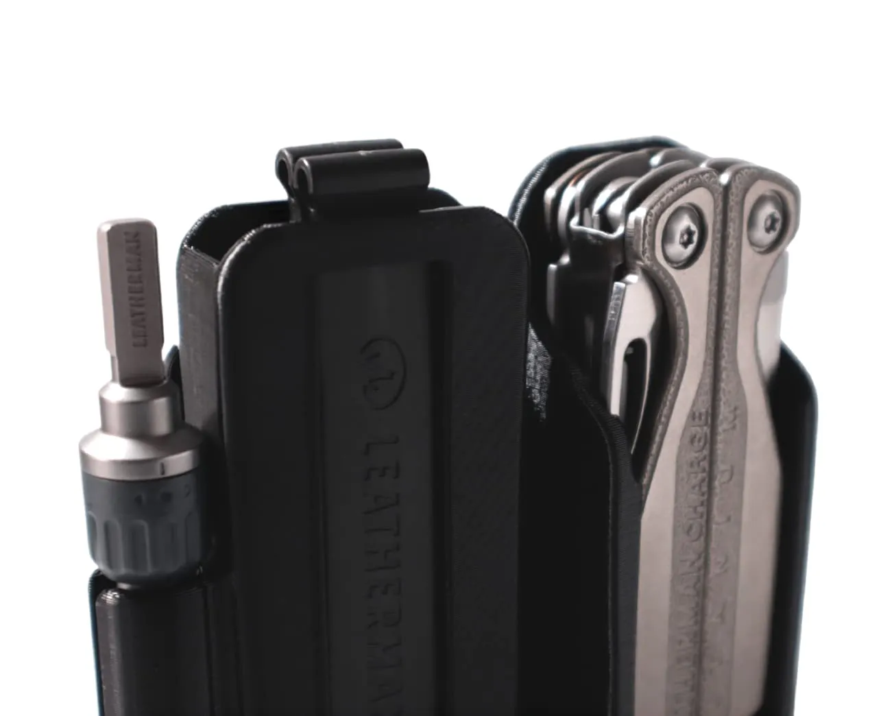 HoldMyGear Sheath compatible with the Charge multitool and Bit Kit Extender Ratchet Driver accessory tools not included - 1.75" Belt Clip (Charge)