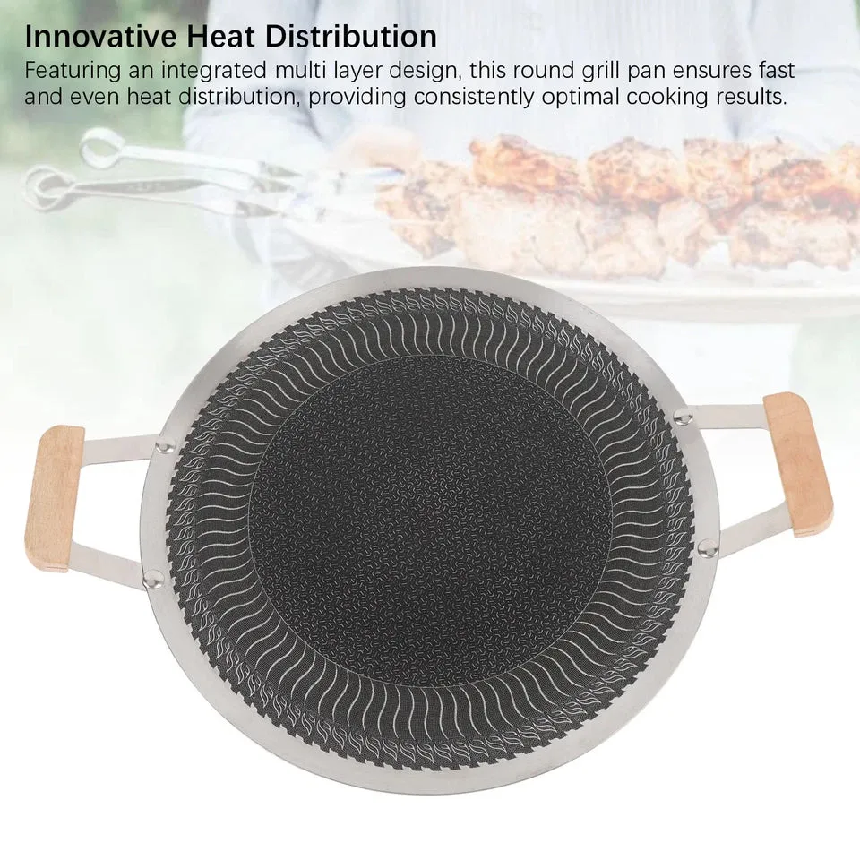 Honeycomb Laser Tawa With Wooden Handle