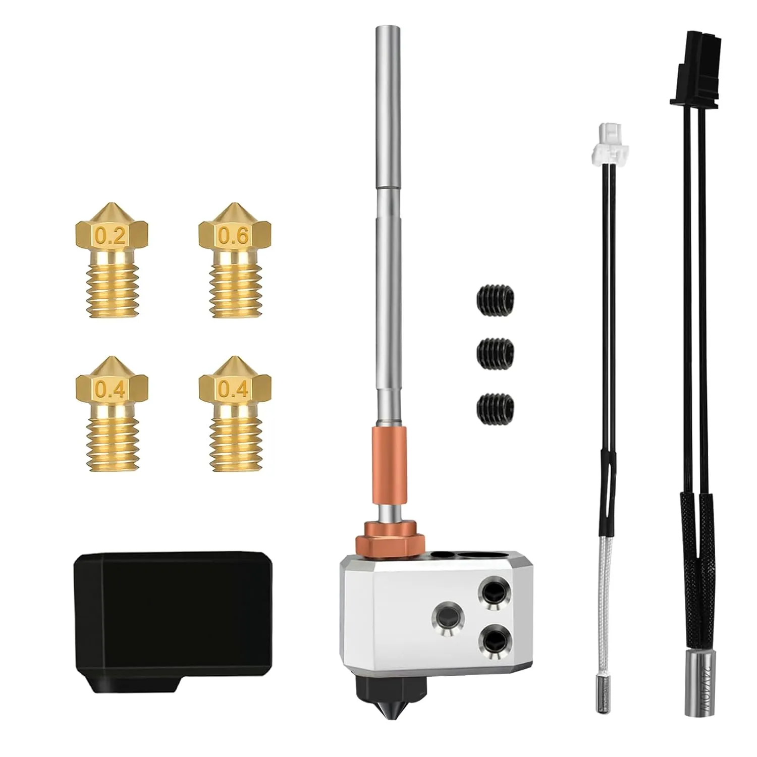 Hotend for Prusa I3 MK4/XL, 24V 40W Print Head Kit with Thermistor, Heater Cartridge, Heating Block, 0.4mm Nozzle and Silicone Cover
