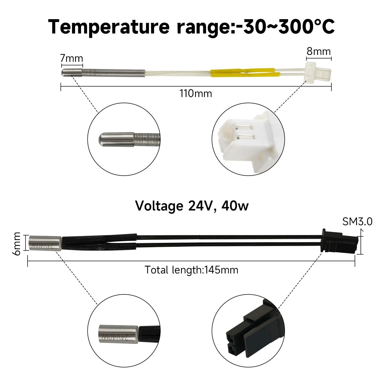 Hotend for Prusa I3 MK4/XL Print Head Heater Block 0.4MM 24V 40W Heating Cartridge Thermistor Silicone Cover Extruder Kit Printhead with Extra 2 Pack Brass Nozzles
