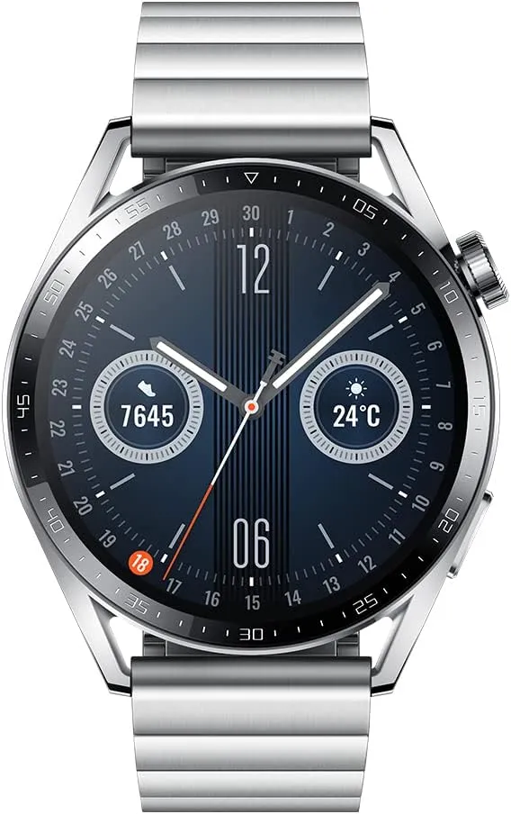 HUAWEI Watch GT 3 (46mm) GPS   Bluetooth Smartwatch (Elite Steel) - International Version, (OB02819)