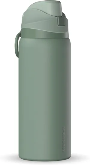 Hydrapeak Oasis 32 oz Water Bottle with Chug Lid, Stainless Steel Insulated Water Bottle For Men and Women, Sage Leaf