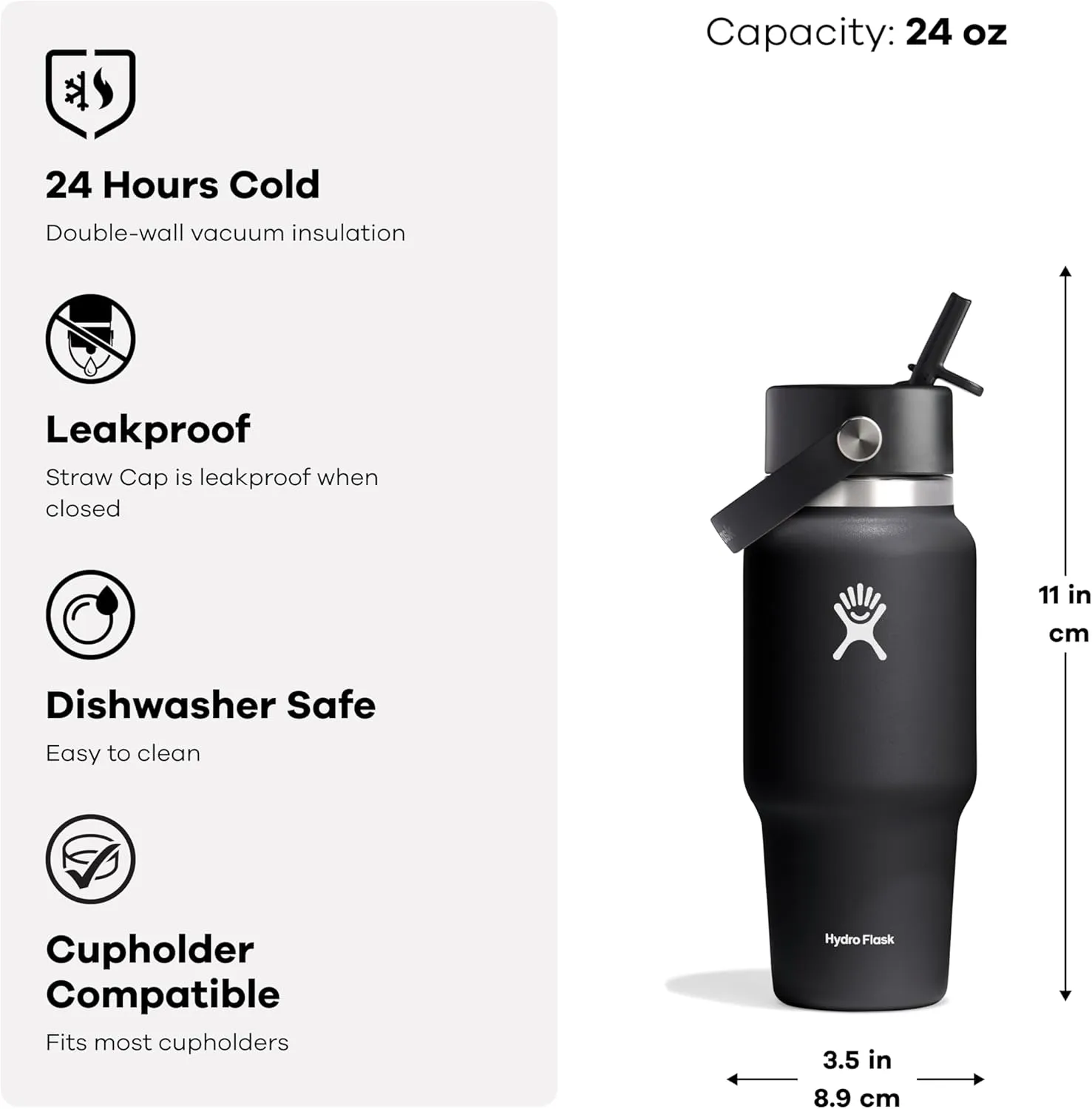 Hydro Flask 24 OZ Wide Flex Straw Travel Bottle Reef