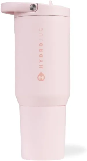 HydroJug Sport - Stainless Steel Tumbler with Straw, Vacuum Insulated, 20oz Leakproof Water Bottle, Ergonomic Design, Reusable, Dishwasher Safe, Rubber Base, Durable for Gym or Outdoors, Pink Sand