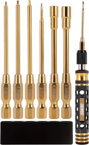 INJORA RC Tool Kit 6 in 1 Screwdriver Quick Change Allen Key Hexagon Screwdrivers for SCX24 Gladiator Bronco C10 JLU Deadbolt FMS FCX24 Micro Crawler Car