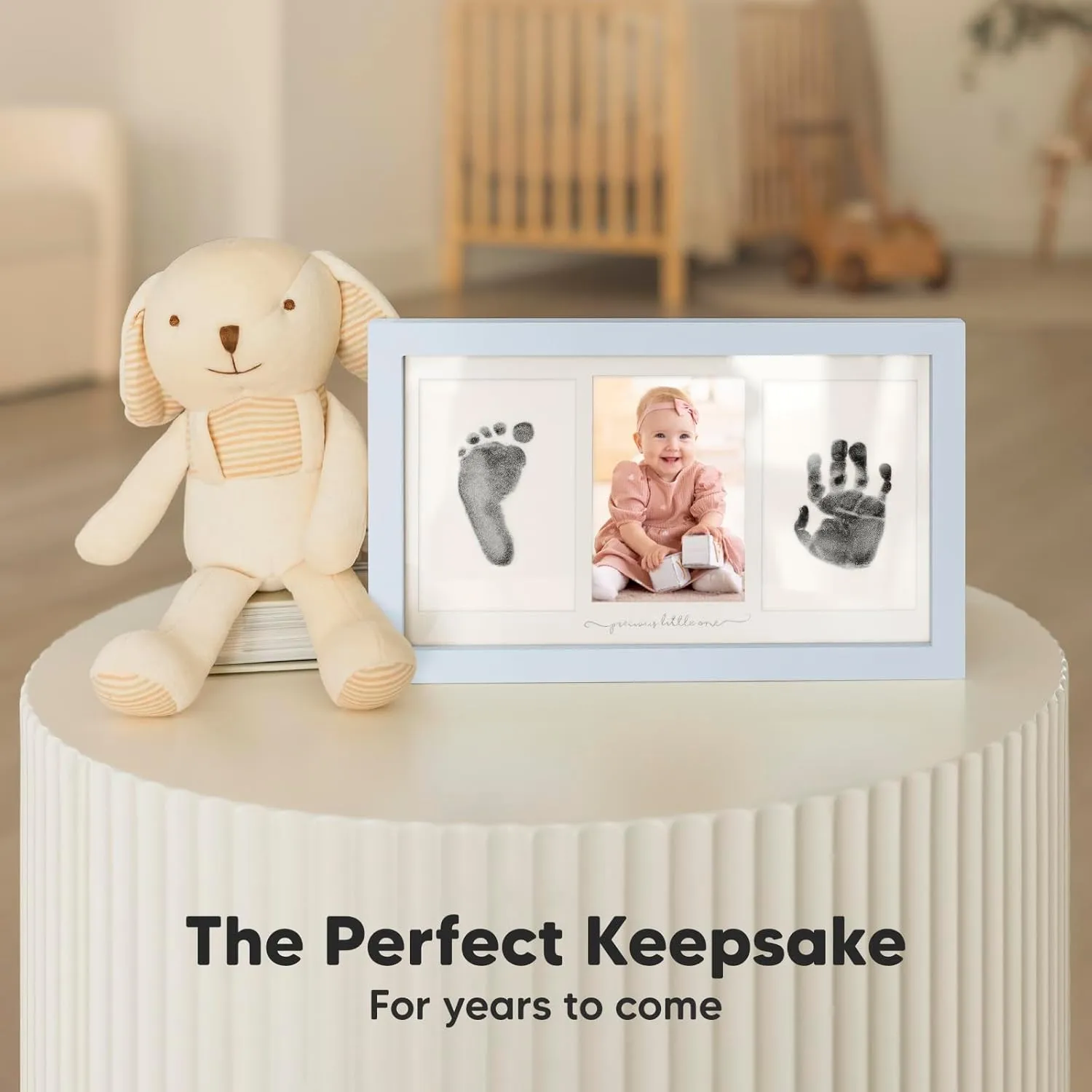 Inkless Hand and Footprint Kit, Boy, Girl, Newborn Keepsake - No Mess Ink Pad for Baby Handprint, Clean Touch Dog Paw Print Kit, Personalized Baby Shower Gifts, First Mother's Day (Mist Blue)