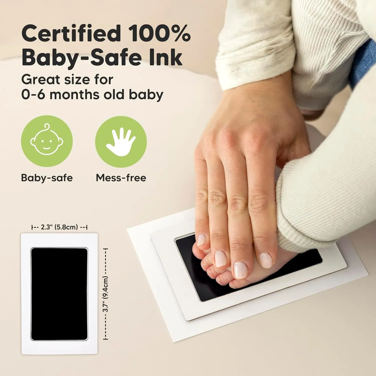 Inkless Hand and Footprint Kit, Boy, Girl, Newborn Keepsake - No Mess Ink Pad for Baby Handprint, Clean Touch Dog Paw Print Kit, Personalized Baby Shower Gifts, First Mother's Day (Mist Blue)