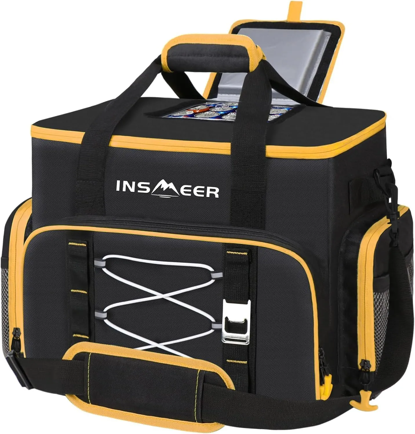 INSMEER Soft Cooler Bag 45L/55Cans, Beach Cooler with Hard Liner, Soft Sided Cooler and Collapsible Coolers Leakproof, Portable Insulated Cooler for Beach, Camping,Travel & Grocery Shopping
