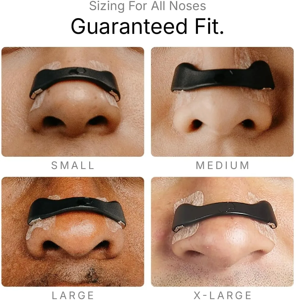 Intake Breathing Nasal Strip Starter Kit (30 Count, Black) - Boost Oxygen Intake, Reduce Snoring, Improve Sleep Quality - Sweat Resistant, Skin Safe Nasal Strips - Extra Strength Snoring Solution