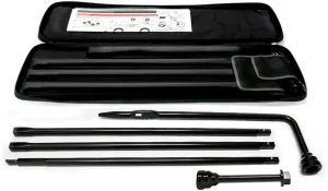 IPCW TJ101 Black Spare Tire Changing Tool Kit with Bag for GM - 6 Piece